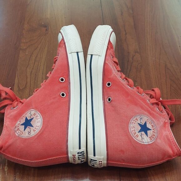 CONVERSE WEDGE ALL STAR CHUCK TAYLOR DISTRESSED RED  Sz 9 - Picture 5 of 8
